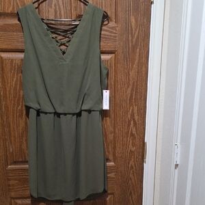 Bisou Bisou Olive Backless Dress